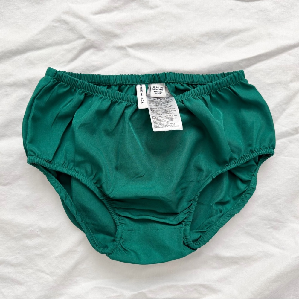 Janie & Jack The Satin Holiday Dress Emerald Green | Toddler 18-24m - Picture 13 of 14